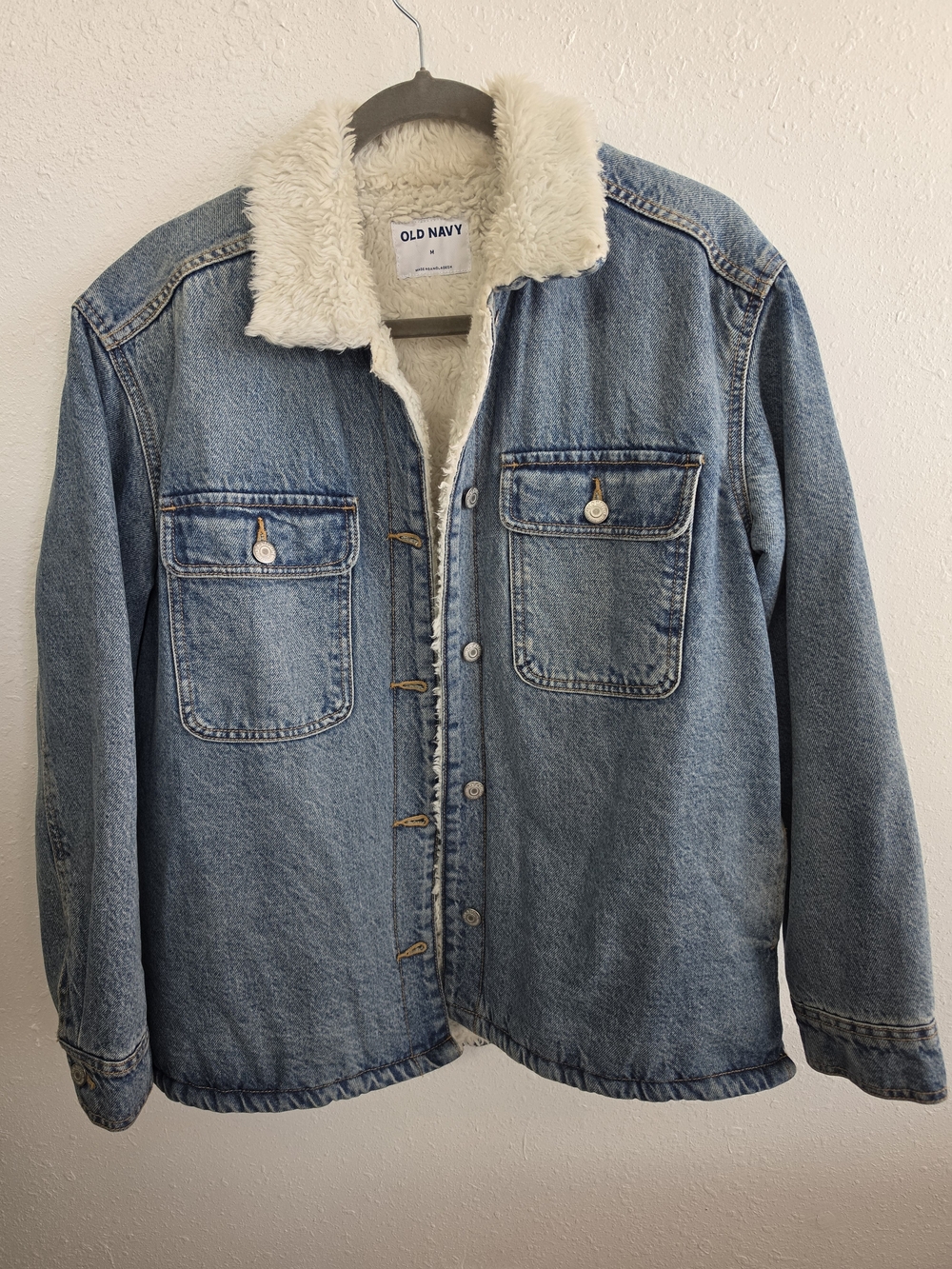 Old Navy Sherpa Lined Denim Shacket Jacket Medium Blue Size Medium
